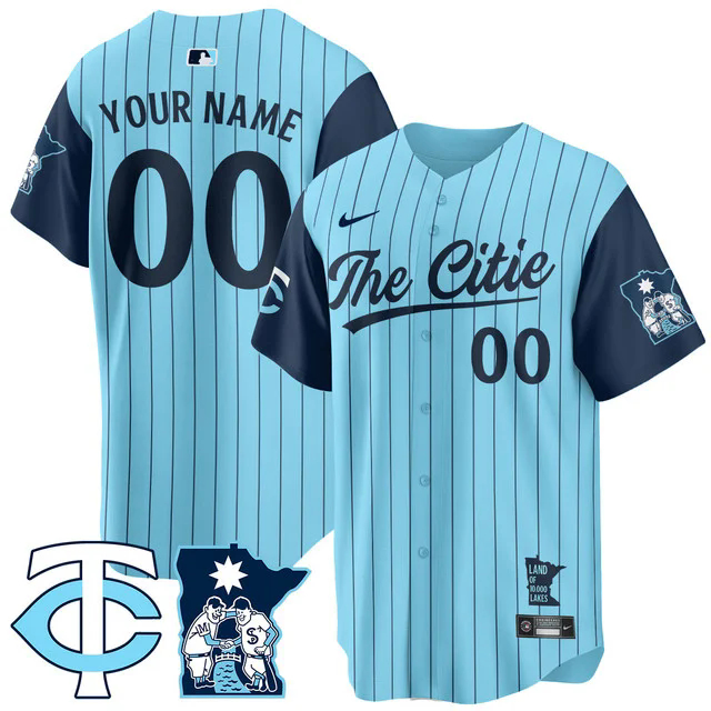 Custom NameGender Minnesota Twins City Connect Concept Jersey BLUE.webp