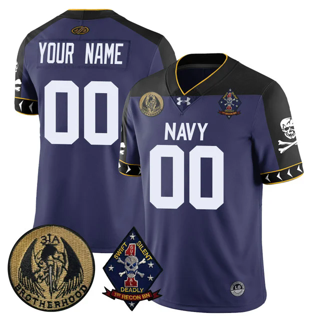 Custom NameGender Navy Midshipmen Lacrosse Jolly Rogers Vapor Limited Jersey NAVY.webp
