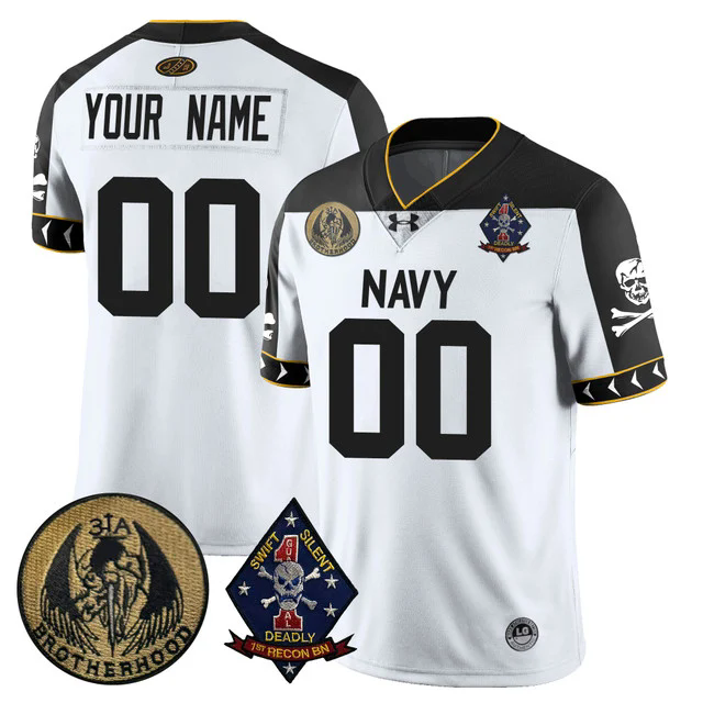 Custom NameGender Navy Midshipmen Lacrosse Jolly Rogers Vapor Limited Jersey WHITE.webp