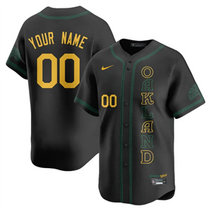 Custom NameGender Oakland Athletics City Connect Concept Jersey - All Stitched Black
