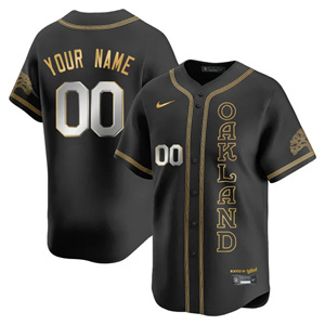Custom NameGender Oakland Athletics City Connect Concept Jersey - All Stitched Black Gold