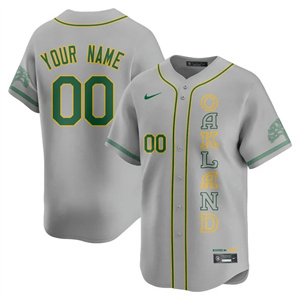 Custom NameGender Oakland Athletics City Connect Concept Jersey - All Stitched Gray