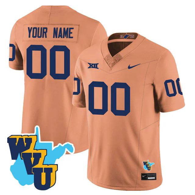 Custom NameGender West Virginia Mountaineers 1965-2025 Throwback Jersey GOLD.webp