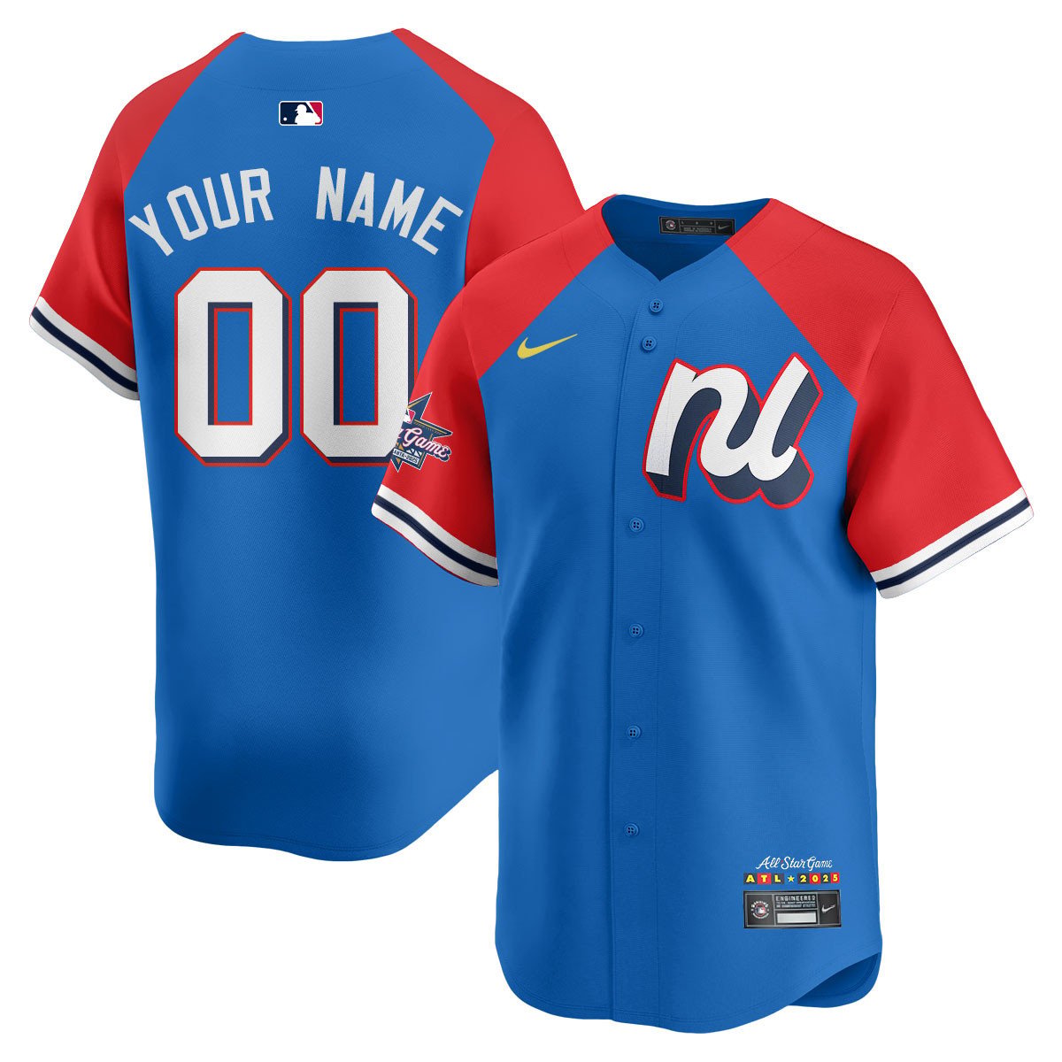 Custom National League 2025 MLB All-Star Jersey BLUE RED