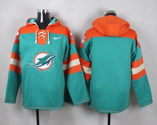 Custom Nike Dolphins Aqua Green Player Pullover NFL Hoodie (Any name&number)