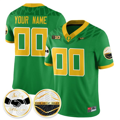 Custom Oregon Ducks 2025 Shoe Duck Jersey green