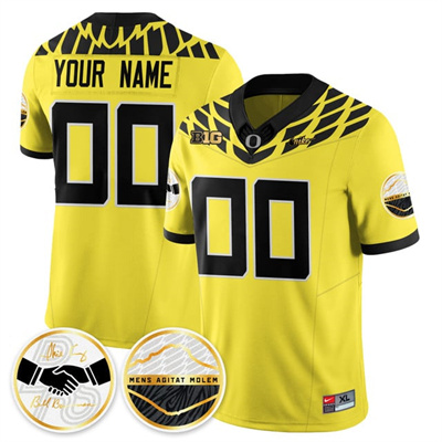 Custom Oregon Ducks 2025 Shoe Duck Jersey yellow