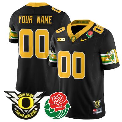 Custom Oregon Ducks Jersey Name, Number 2024 Rose Bowl Patch Stitched Black
