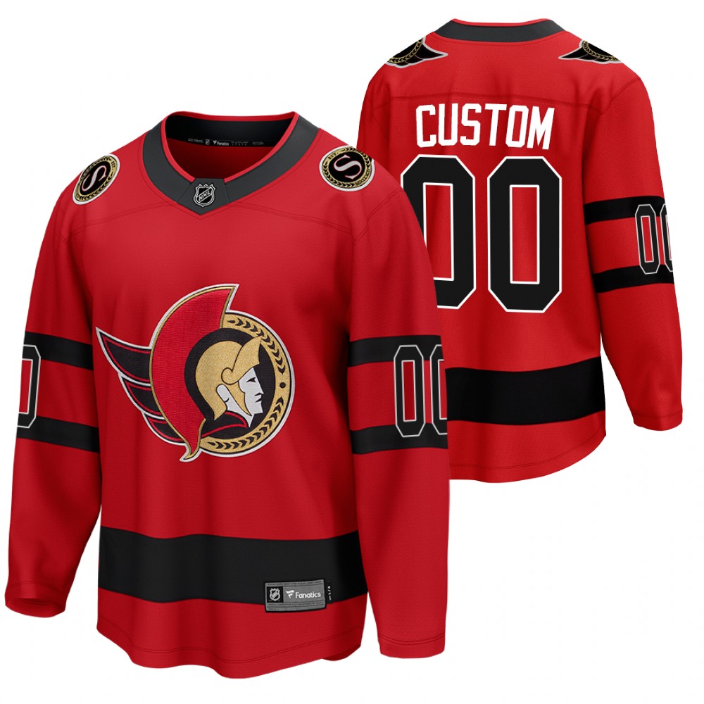 Custom Ottawa Senators 2021 Reverse Retro Red Jersey Special Edition Stitched