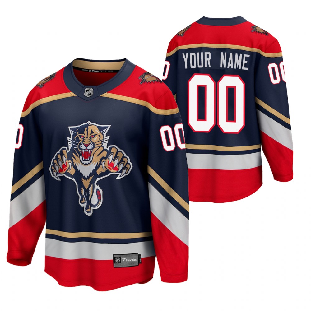 Custom Panthers 2021 Reverse Retro Blue Jersey Special Edition