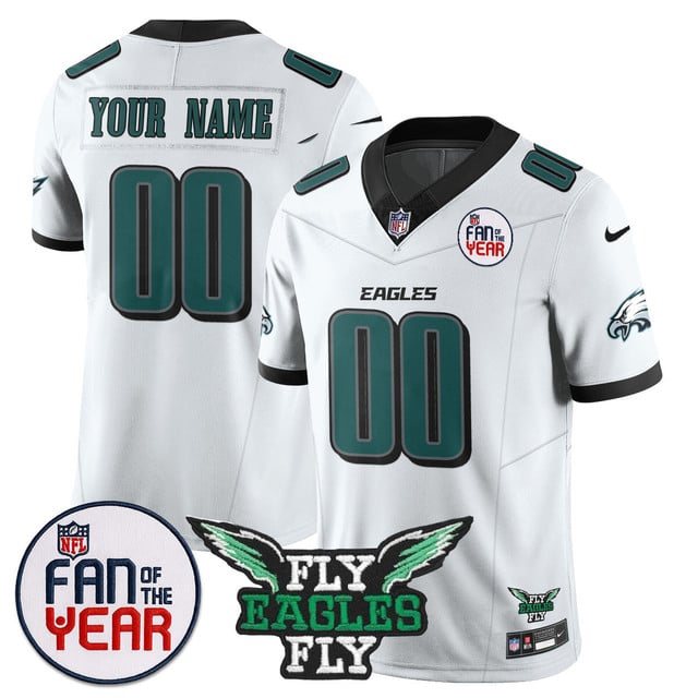 Custom Philadelphia Eagles Fan Of The Year Jersey white