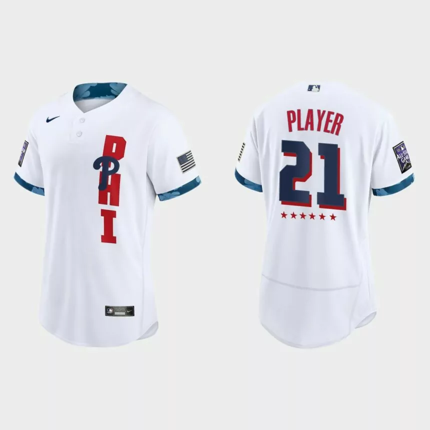 Custom Philadelphia Phillies 2021 MLB All-Star Game Authentic Jersey – White