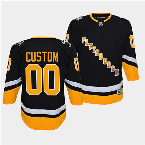 Custom Men's Pittsburgh Penguins 2021 2022 Black Stitched Jersey