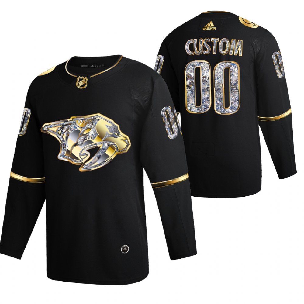 Custom Predators #00 Black Diamond Edition 2022 Stanley Cup Playoffs Jersey