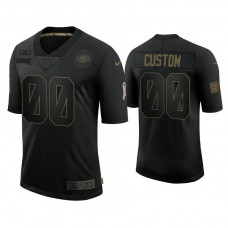 Custom San Francisco 49ers #00 Black 2020 Salute to Service Limited Jersey