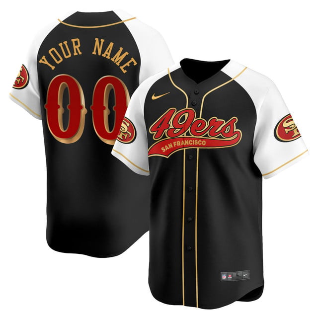 Custom San Francisco 49ers Rivalry Series Baseball Jersey black