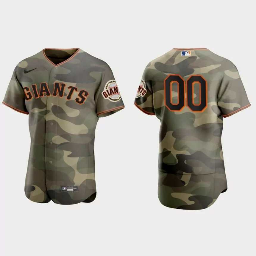 Custom San Francisco Giants 2021 National Armed Forces Day Authentic Jersey – Camo
