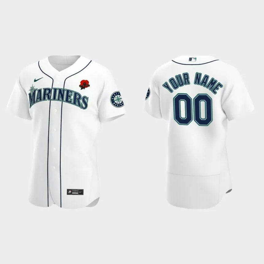 Custom Seattle Mariners 2021 Memorial Day Authentic Jersey – White
