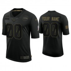 Custom Seattle Seahawks #00 Black 2020 Salute to Service Limited Jersey