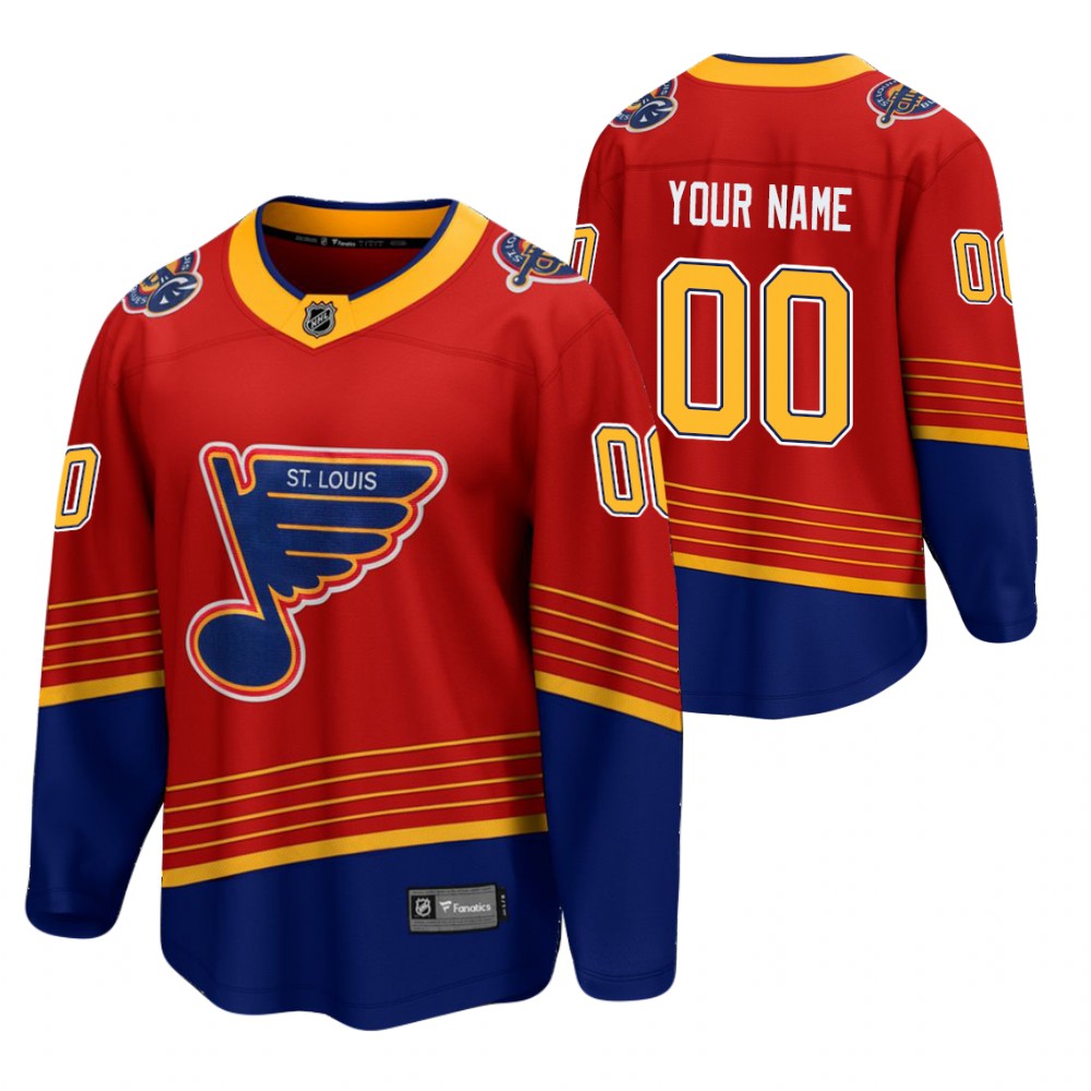 Custom St. Louis Blues 2021 Reverse Retro Red Jersey Breakaway Player
