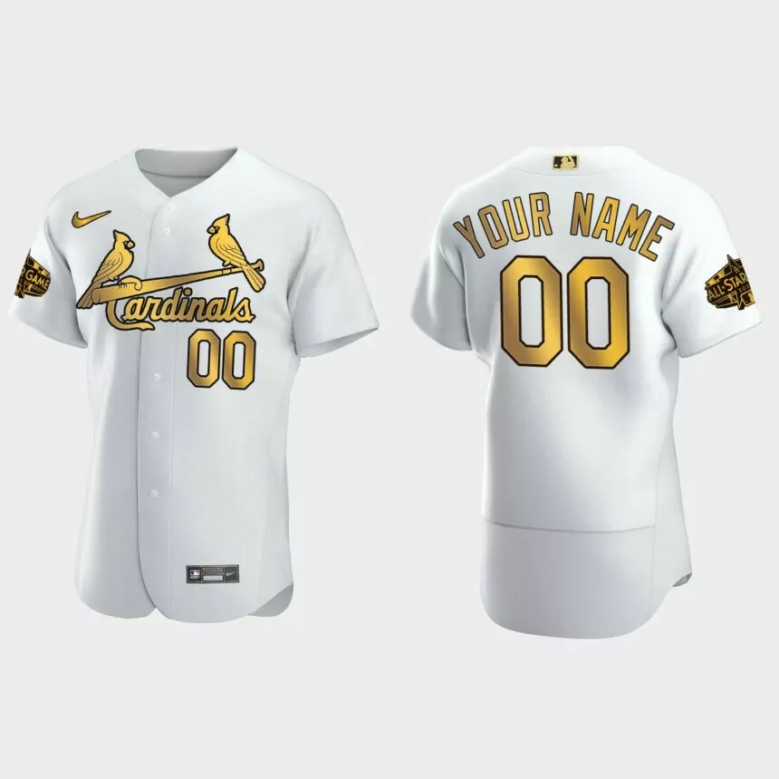 Custom St. Louis Cardinals 2022 MLB All-Star Game Jersey – White Gold