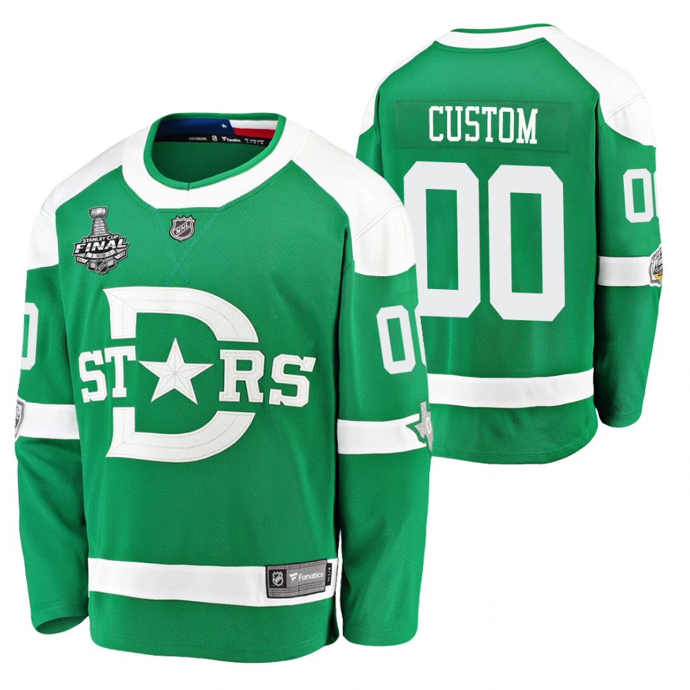 Custom Stars 2020 Stanley Cup Final Green Winter Classic Jersey