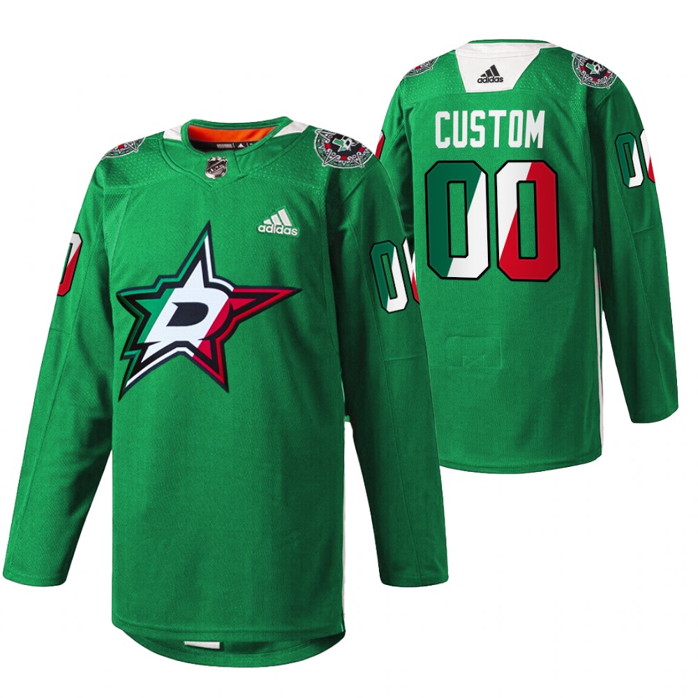 Custom Stars Noche Mexicana Jersey Green Special Warmup
