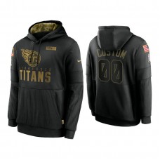 Custom Tennessee Titans #00 Black 2020 Salute to Service Sideline Performance Pullover Hoodie
