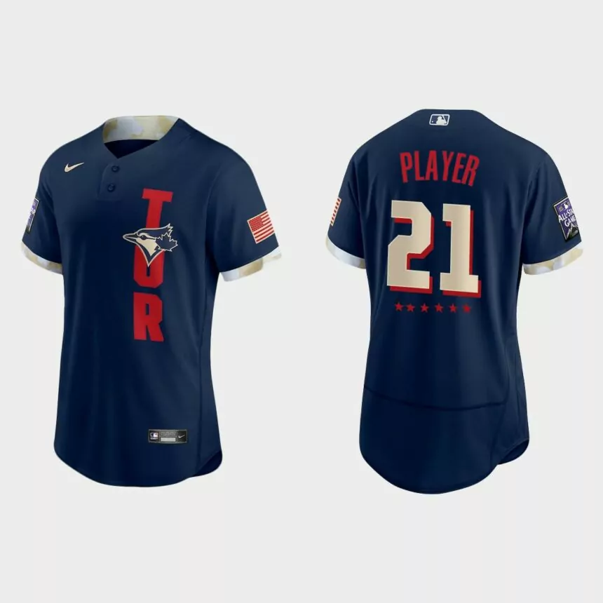 Custom Toronto Blue Jays 2021 MLB All-Star Game Authentic Jersey – Navy