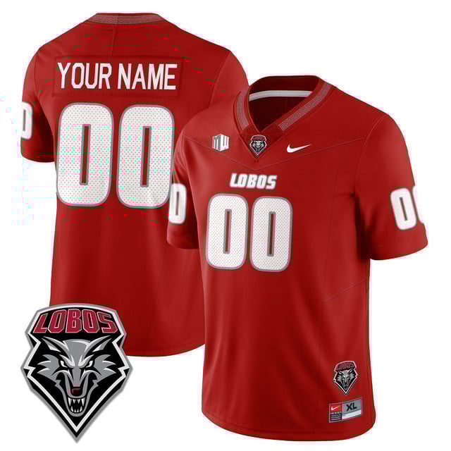 Custom UNM Lobo Football 2025 Jersey red