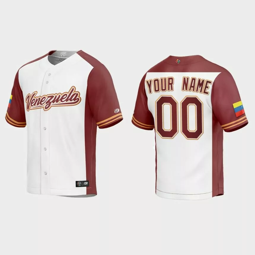 Custom Venezuela Baseball 2023 World Baseball Classic Replica Jersey – White