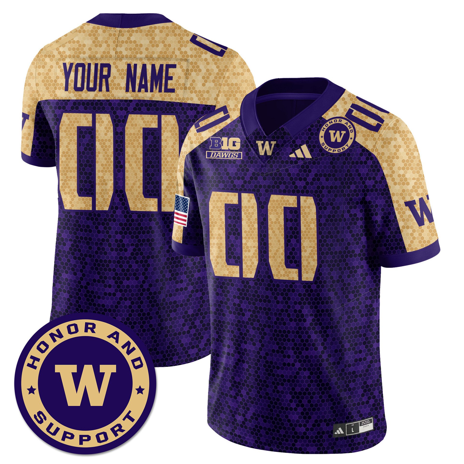 Custom Washington Football Honor and Support Uniform purple