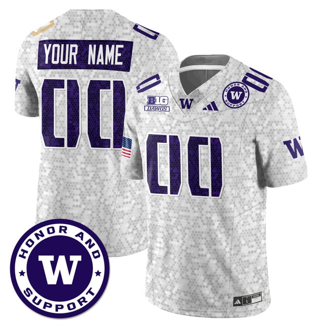 Custom Washington Football Honor and Support Uniform white
