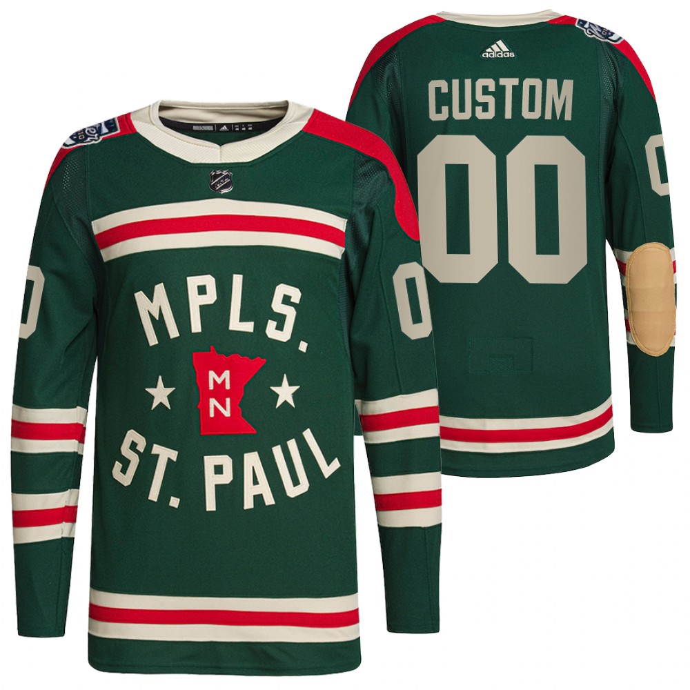 Custom Wild 2022 Winter Classic Green Authentic Jersey