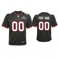 Custom Youth 2021 Tampa Bay Buccaneers #00 Pewter Super Bowl LIV Pewter Game Jersey