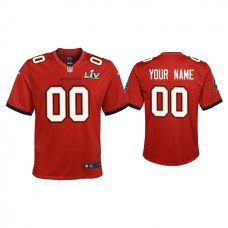 Custom Youth 2021 Tampa Bay Buccaneers #00 Red Super Bowl LIV Red Game Jersey