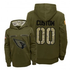 Custom Youth Seattle Seahawks #00 Olive Hoodie 2018 Salute To Service