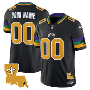 Custrom Men's Saints 2025 New Orleans City Vapor Limited Jersey - All Stitched Black