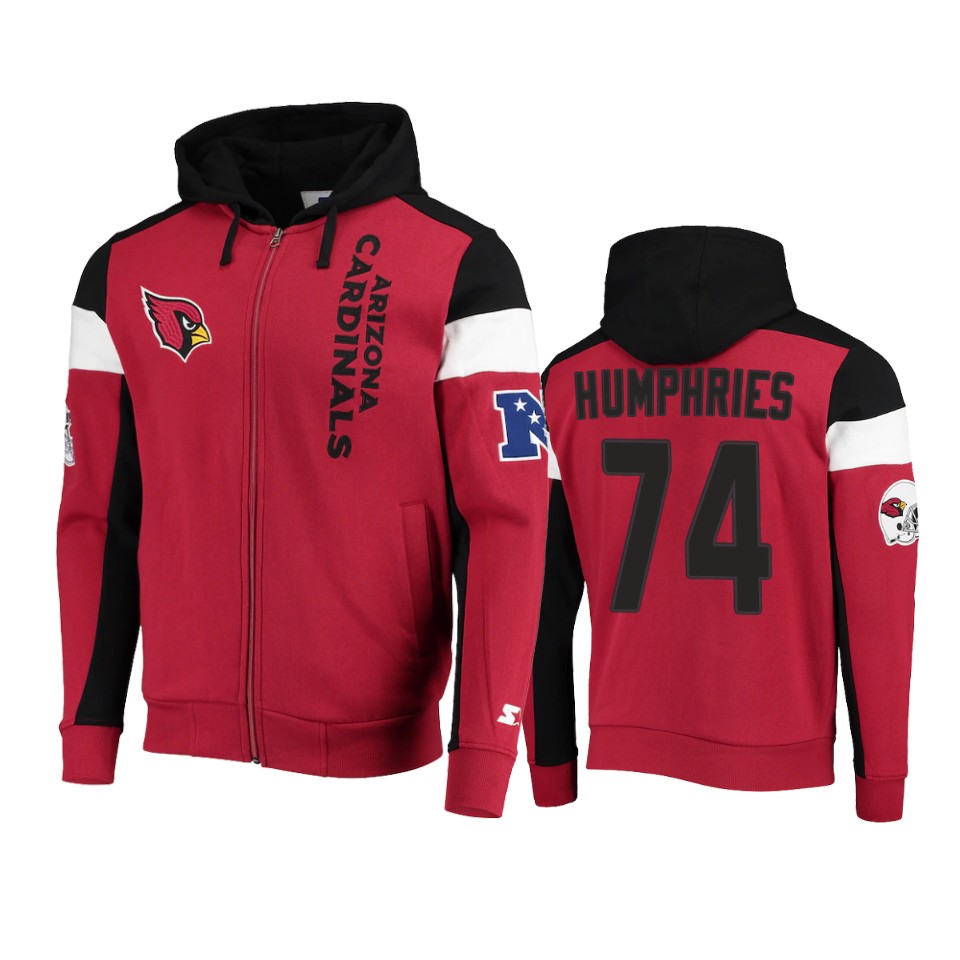 D.J. Humphries Cardinals Cardinal Black Extreme Throwback Full-Zip Hoodie