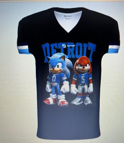 DETROIT BLACK FOOTBALL JERSEY