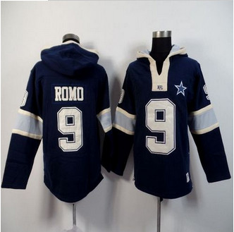 Dallas Cowboys #9 Tony Romo Navy Blue Player Winning Method Pullover NFL Hoodie
