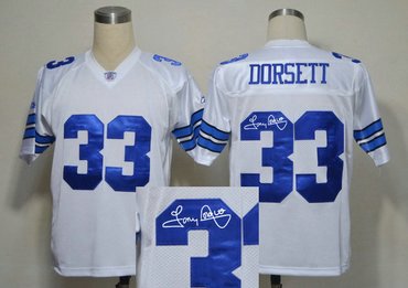 Dallas Cowboys 33 Dorsett Blue Throwback Jersey(Signed Elite)