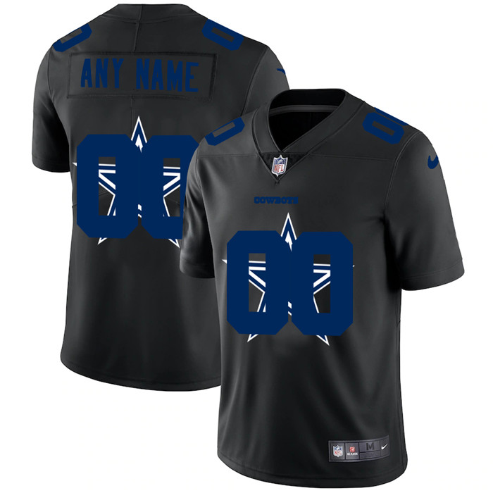 Dallas Cowboys Custom Men's Nike Team Logo Dual Overlap Limited NFL Jersey Black
