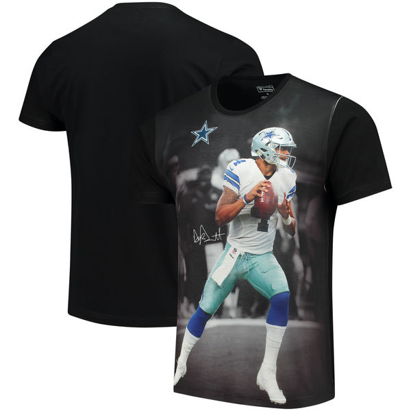 Dallas Cowboys Dak Prescott NFL Pro Line By Fanatics Branded NFL Player Sublimated Graphic T Shirt Black