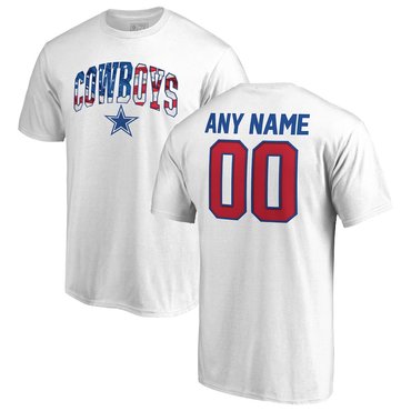Dallas Cowboys NFL Pro Line By Fanatics Branded Any Name & Number Banner Wave T-Shirt White