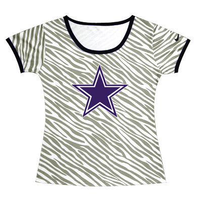Dallas Cowboys Sideline Legend Authentic Logo women Zebra stripes T-shirt