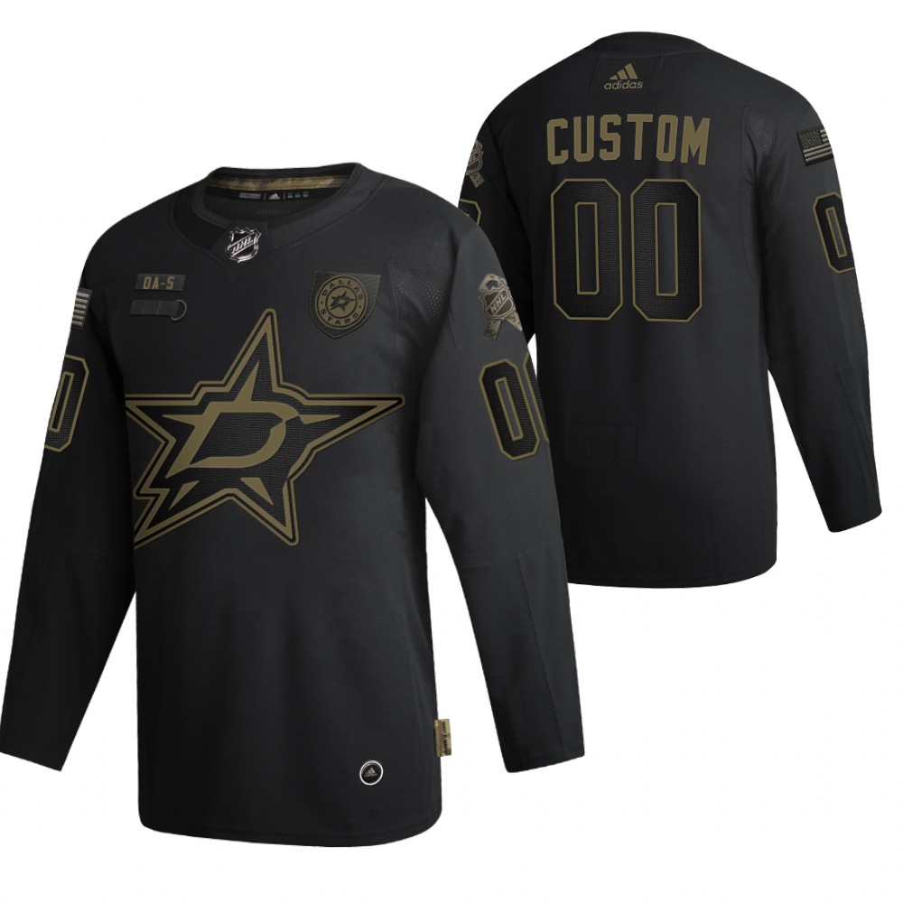 Dallas Stars Custom Black 2020 Salute To Service Authentic Jersey
