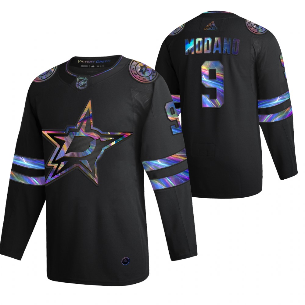 Dallas Stars Mike Modano Black 2020-21 Iridescent Holographic Collection Authentic Jersey