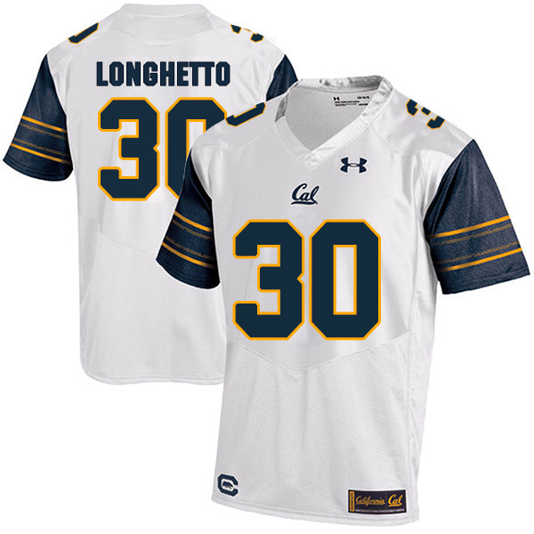 Dario Longhetto California Golden Bears Men's Jersey - #30 NCAA White Stitched Authentic