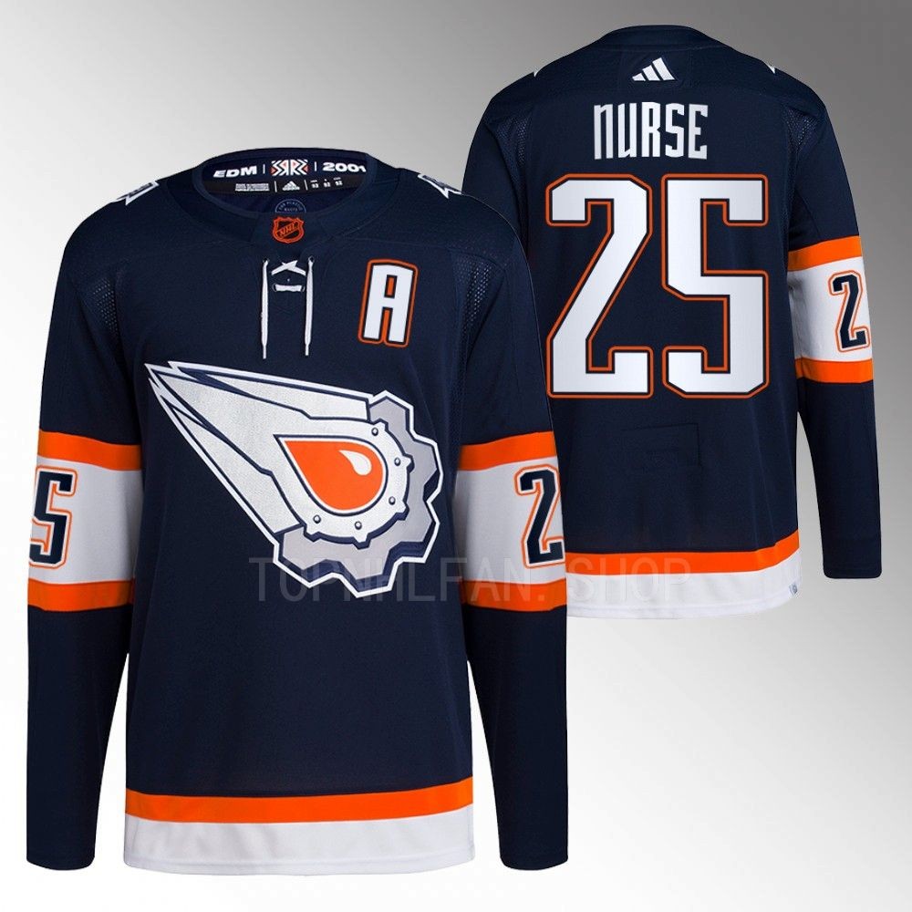 Darnell Nurse 2022 Edmonton Oilers Navy Reverse Retro 2.0 Authentic Primegreen Jersey